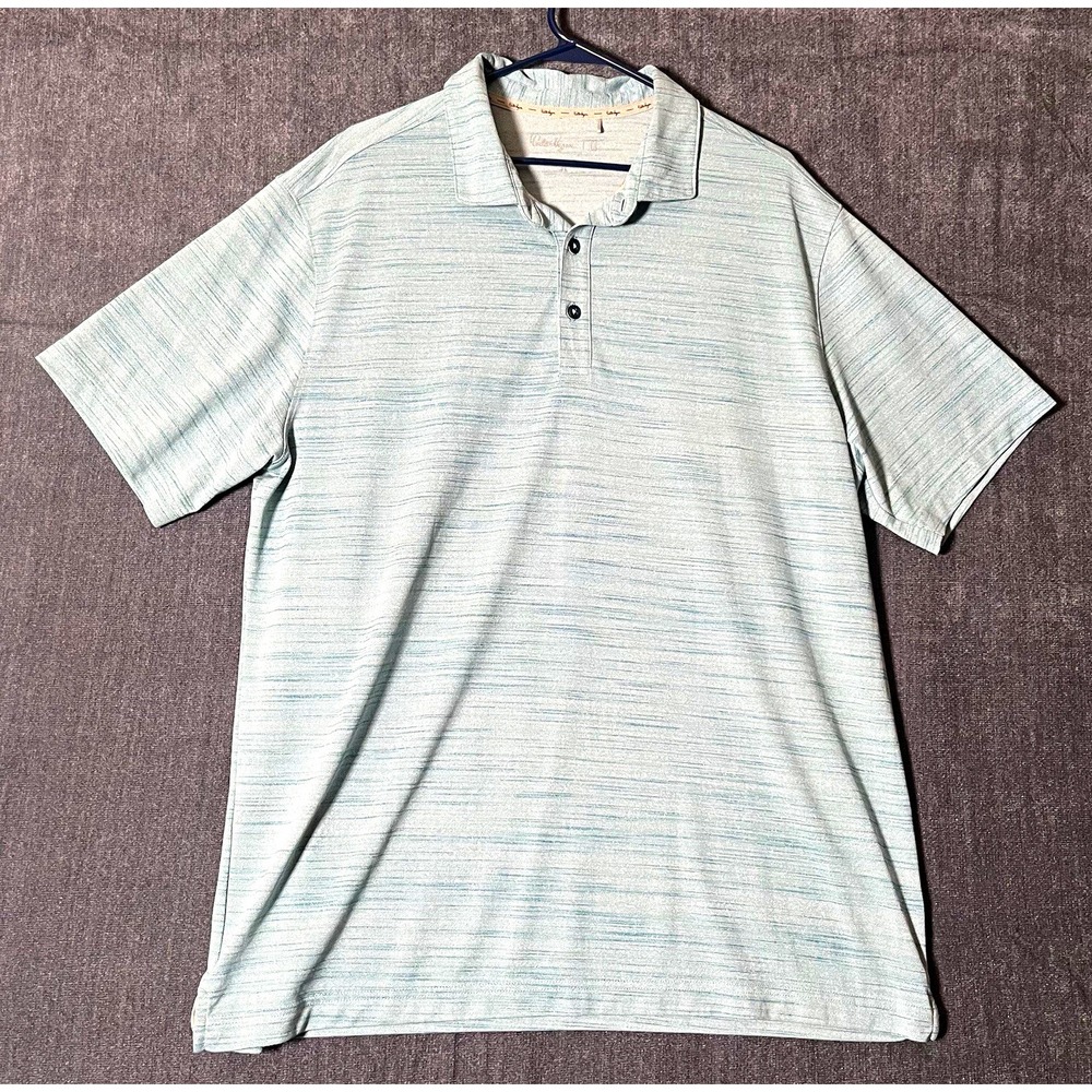 Walter Hagen Mens XL Polo Shirt Light Blue Heathered Short Sleeve Golf